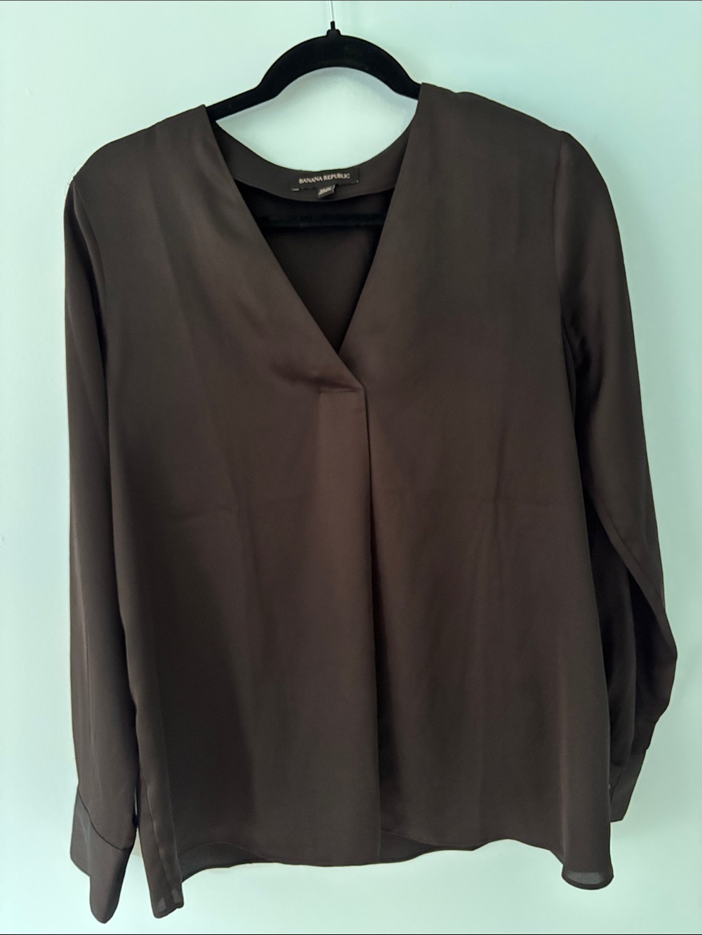 Banana Republic Black V-Neck Long Sleeve Blouse